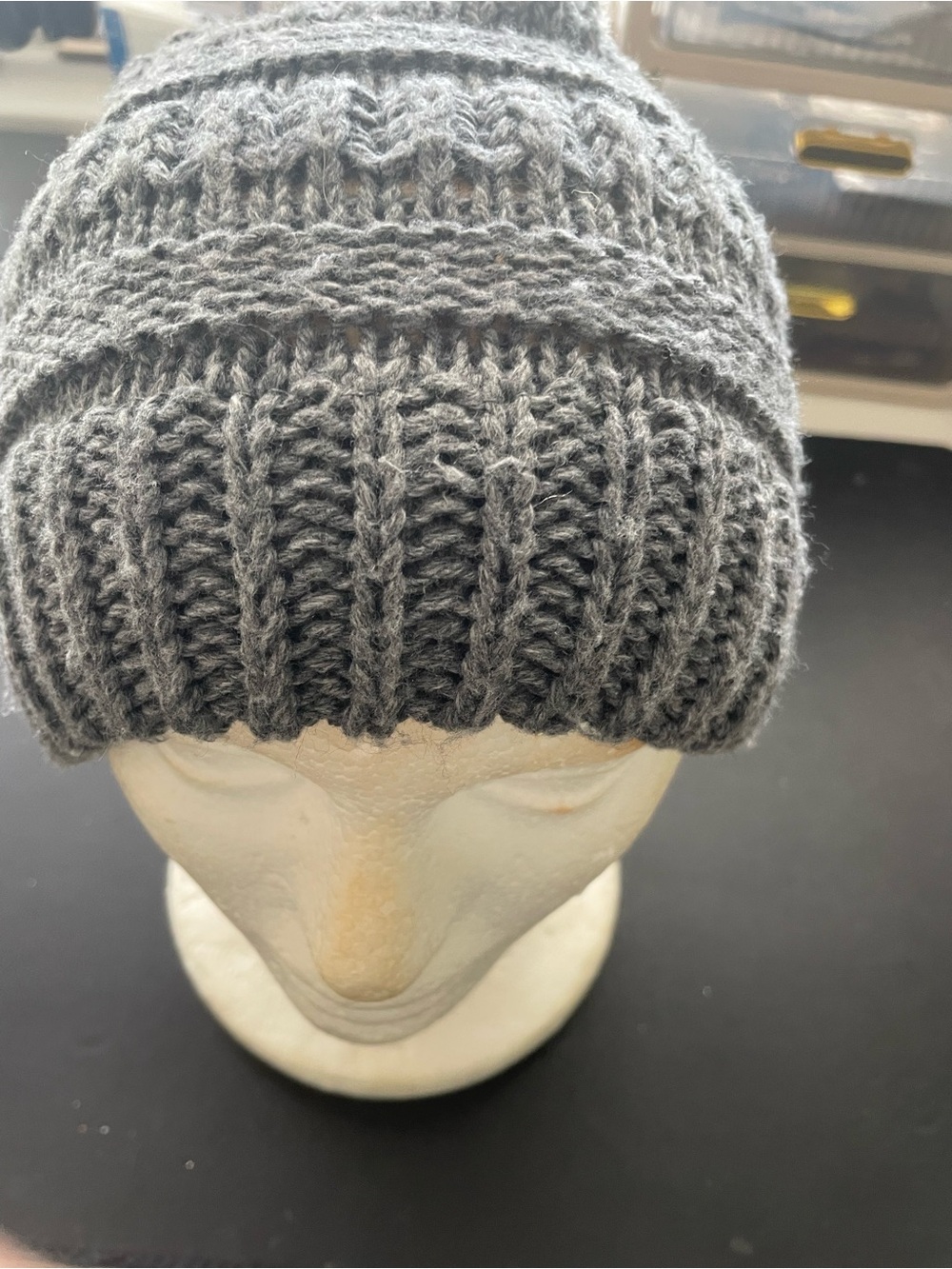 Time and Tru Cozy Knit Beanie in Heather Gray